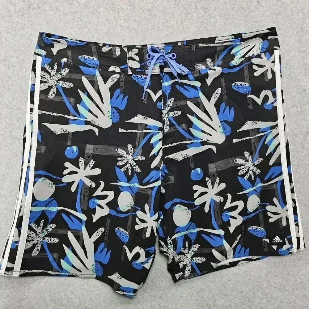 Adidas Floral‎ Beach Tech Shorts Blue and Gray Men's Size 37